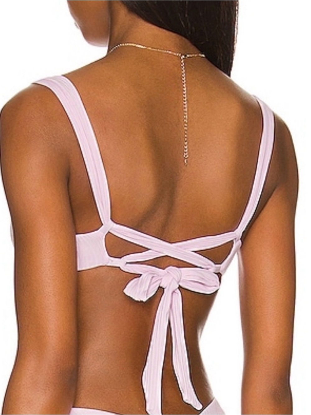 l*space NWT Camellia Bikini Top + Pointelle Rib Court Bikini Bottom; Peony M